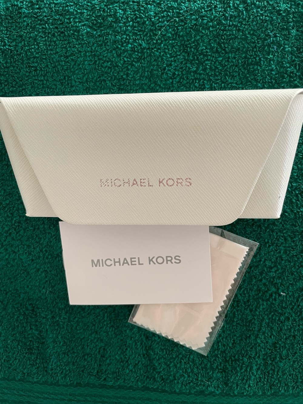 Michael Kors Ivory Eyeglass Case with lens Cloth